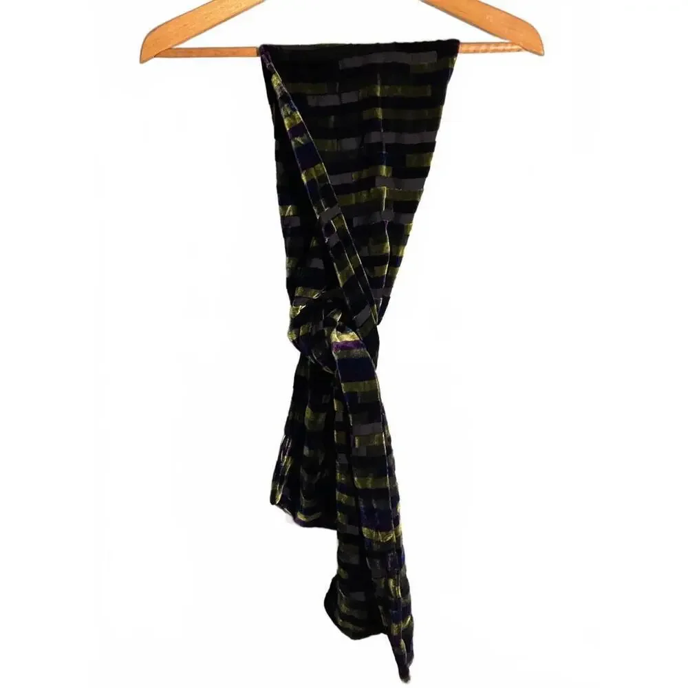 Multicolor Velvet Patterned Women's Scarf